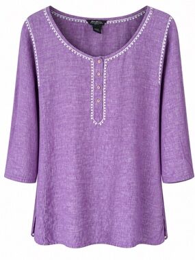 Eddie Bauer Linen Tunic Top Women’s XL Lagenlook Coastal Beach Boho Breathable